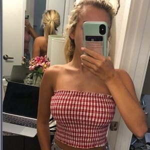 Red and White checkered tube top